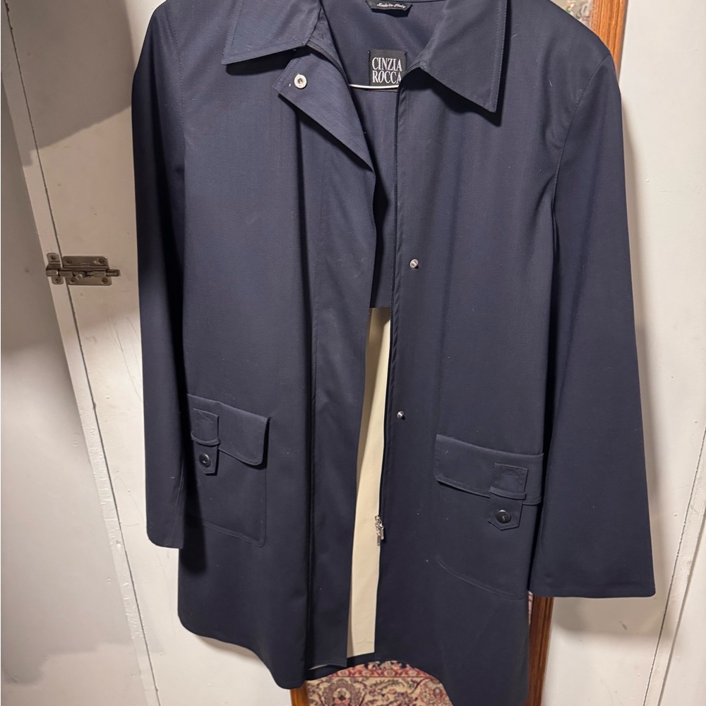 Cinzia Rocca Icons Navy Trench Coat